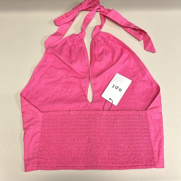 🔥NEW Anthropologies O.P.T Pink Halter Neck Cropped Top & Ruffle Midi Skirt Set - Picture 7 of 10